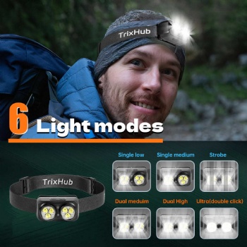 TH101 6 Mode Waterproof Head Light Flashlight