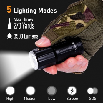 TH001 Small Rechargeable Flashlight 2 Pack