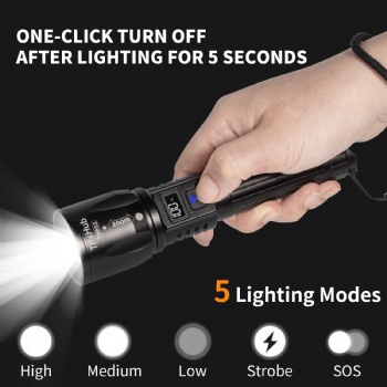 TH003 5 Mode Rechargeable Flashlights 2 Pack