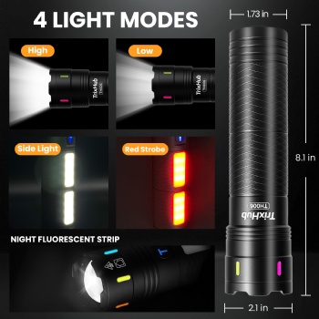 TH006  4 Mode Rechargeable Flashlights 2000 High Lumens